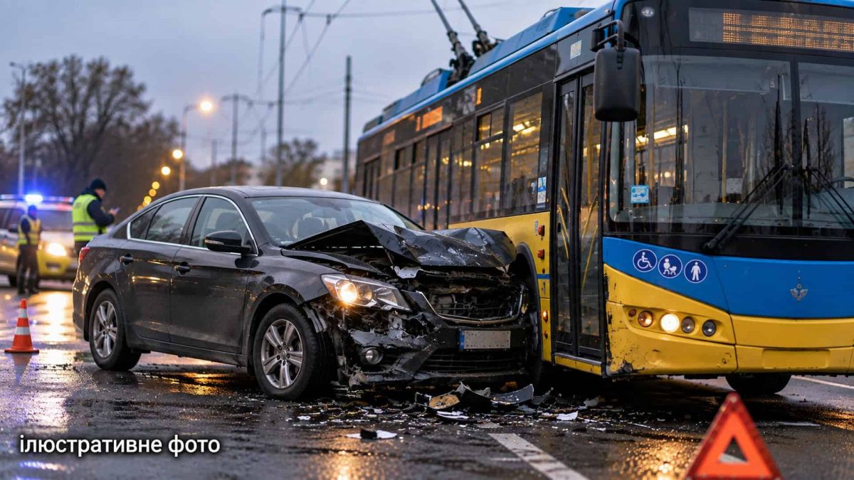 На улице Максимовича задерживаются троллейбусы №12 и №45 из-за ДТП